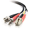 C2G-2m LC-ST 62.5/125 OM1 Duplex Multimode Fiber Optic Cable (Plenum-Rated) - Black - Fiber Optic for Network Device - LC Male - ST Male - 62.5/125 - Duplex Multimode - OM1 - Plenum-Rated - 2m - Black