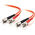 C2G 4m ST-ST 50/125 OM2 Duplex Multimode PVC Fiber Optic Cable (USA-Made) - Orange - Patch cable - ST multi-mode (M) to ST multi-mode (M) - 4 m - fiber optic - duplex - 50 / 125 micron - OM2 - orange