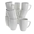 Elama Riley 12-Piece Porcelain Mug Set, 12 Oz, White