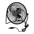 Honey-Can-Do USB-Powered Desk Fan, 6"H x 4 1/2"W x 6"D, Black