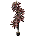Nearly Natural Caladium 54”H Silk Plant With Pot, 54”H x 24”W x 19”D, Green 1 thumbnail image