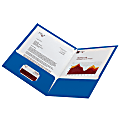 Office Depot® Brand Laminated Paper 2-Pocket Folders, Light Blue, Pack Of 10