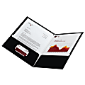 Office Depot® Brand Laminated Paper 2-Pocket Folders, Black, Pack Of 10 1 thumbnail image