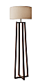Adesso® Quinn Floor Lamp, 60"H, Light Brown Shade/Walnut Base 1 thumbnail image