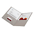 Office Depot® Brand Leatherette Twin-Pocket Portfolios, Gray, Pack Of 10 1 thumbnail image