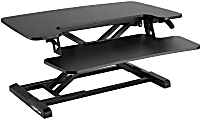 FlexiSpot M732 Metal Height-Adjustable Sit-Stand Desk Riser, 19-3/4"H x 31-1/2"W x 16-5/16"D, Black