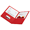 Office Depot® Brand 2-Pocket Textured Paper Folders, Red, Pack Of 10 1 thumbnail image