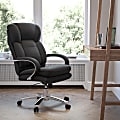 Flash Furniture Hercules 24-7 Intensive Use Big And Tall Office Chair With Loop Arms, Black Ergonomic Fabric/Gray