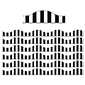 Ashley Productions Magnetic Scallop Border, Black Vertical Stripes On White, 12' Per Pack, Set Of 6 Packs 1 thumbnail image