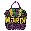 Amscan Mardi Gras Mask Hanging Signs, 11-1/2" x 11-1/2", Multicolor, Pack Of 6 Signs