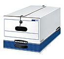 Bankers Box® Stor/File™ Medium-Duty Storage Boxes, Letter Size, 24" x 12" x 10", White/Blue, Case Of 4 - 70407 1 thumbnail image
