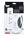 Cordinate 4-Outlet 16-Gauge USB Extension Cord With Surge Protection, 10', Mint/White