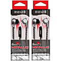 Maxell® Bass13 Metallic Earbuds With Mic & Volume Control, Silver, Pack Of 2 Pairs Of Earbuds 1 thumbnail image