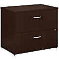 Bush Business Furniture Easy Office 35-2/3"W x 23-1/3"D Lateral 2-Drawer File Cabinet, Mocha Cherry, Standard Delivery