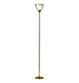 Adesso® Presley Torchiere, 72"H, Clear Shade/Shiny Gold Base