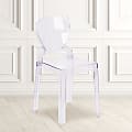 Flash Furniture Ghost Chair With Tear Back, Transparent Crystal