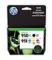 HP 950XL Black And 951 Cyan, Yellow, Magenta Ink Cartridges, Pack Of 4, C2P01FNM