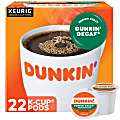 Dunkin' Donuts® Single-Serve Coffee K-Cup®, Decaffeinated, Carton Of 22