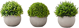 Monarch Specialties Mar 5”H Artificial Plants With Pots, 5”H x 5”W x 5”D, Green, Set Of 3 Plants 1 thumbnail image