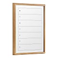 Kate and Laurel Blake Non-Magnetic Framed Dry-Erase Printed Glass, 18” x 24”, Weekly Menu by The Creative Bunch Studio, Natural Plastic Frame 1 thumbnail image