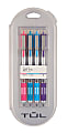 TUL® Retractable Gel Pens, Medium Point, 0.7 mm, Silver Barrel, Assorted Ink, Pack Of 4