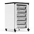 Luxor Modular Classroom Storage Cabinet, 6 Small Bins, 29"H x 18-1/4"W x 18-1/4"D, White