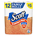 Scott® ComfortPlus 1-Ply Toilet Paper, 1-1/8" x 1-1/8", 173 Sheets Per Roll, Pack Of 12 Rolls