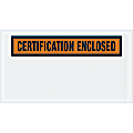 Tape Logic® Preprinted Packing List Envelopes, Certification Enclosed, 5 1/2" x 10", Orange, Case Of 1,000