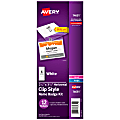 Avery® Customizable Clip Style Name Badges, 2-1/4" x 3-1/2", Clear Name Tag Holders With White Printable Inserts, Pack Of 12 1 thumbnail image