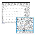 2027 Blueline® DoodlePlan™ Monthly Desk Pad Coloring Calendar, 22” x 17”, January To December, C2917311, Total Qty 1 1 thumbnail image