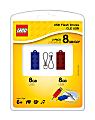 PNY USB 2.0 LEGO® USB Drive, 8GB, Assorted Colors, Pack Of 2 1 thumbnail image