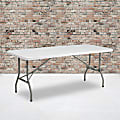 Flash Furniture Bi-Fold Plastic Folding Table, 29”H x 30”W x 72”D, Granite White 1 thumbnail image