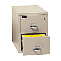 FireKing® UL 1-Hour 31-5/8"D Vertical 2-Drawer Letter-Size Fireproof File Cabinet, Metal, Parchment, White Glove Delivery