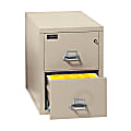 FireKing® UL 1-Hour 31-5/8"D Vertical 2-Drawer Letter-Size Fireproof File Cabinet, Metal, Parchment, White Glove Delivery 1 thumbnail image