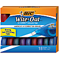 BIC® Wite-Out® EZ Correction Tape, 478-13/16", White, Pack Of 18 Dispensers