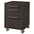 Tvilum-Scanbirk Prima 19 1/4"D Vertical 3-Drawer Mobile File Cabinet, Coffee