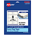 Avery® Print-To-The-Edge Flag Tags With Sure Feed® Technology, 2"x3-1/2" Rectangle Banner, Matte Ivory, Pack Of 200 1 thumbnail image