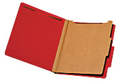 Office Depot® Brand Pressboard Classification Folders, Letter Size (8-1/2" x 11"), 1-3/4" Expansion, Bright Red, Box Of 10