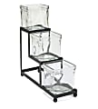 Mind Reader 3-Tier Condiment Server Jar Stand, 9-7/16"H x 3-1/16"W x 9-1/8"D, Black 1 thumbnail image
