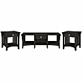 Bush® Furniture Salinas Coffee Table With 2 End Tables, Vintage Black, Standard Delivery 1 thumbnail image