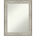 Amanti Art Non-Beveled Rectangle Framed Bathroom Wall Mirror, 29” x 23”, Crackled Metallic
