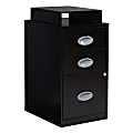 Office Star™ 18"D Vertical 3-Drawer Locking File Cabinet With Top Shelf, Black