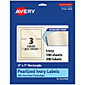 Avery® Pearlized Permanent Labels With Sure Feed®, 94250-PIP100, Rectangle, 3" x 7", Ivory, Pack Of 300 Labels 1 thumbnail image