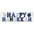 Amscan Happy Hanukkah Long Gel Clings, 6-1/2" x 21", Blue, Pack Of 4 Clings