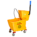 Alpine PVC Mop Bucket And Side Press Wringer, 36 Qt, Yellow