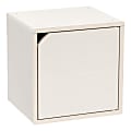 IRIS 14"H Cube Storage With Door, White Pine