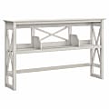 Bush® Furniture Key West 60"W Desk Hutch, Linen White Oak, Standard Delivery