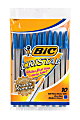 BIC Cristal Ball Pen, Medium Point, Translucent Barrel, Blue Ink, Pack Of 10 1 thumbnail image