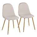 LumiSource Pebble Dining Chairs, Beige/Natural, Set Of 2 Chairs
