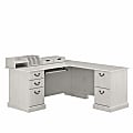 Bush Furniture Saratoga 66"W L-Shaped Computer Desk With Drawers And Desktop Organizers, Linen White Oak, Standard Delivery 1 thumbnail image